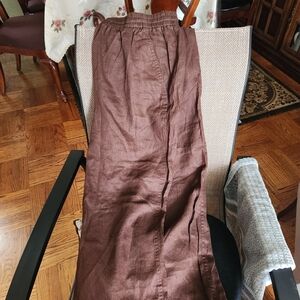 Women's Brown Linen Pants